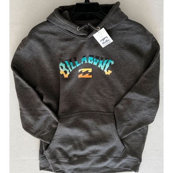 Billabong ABYFT00283 Premium Men Sz L Arch Fill Pullover Hoodie Charcoal Heather - Picture 4 of 6